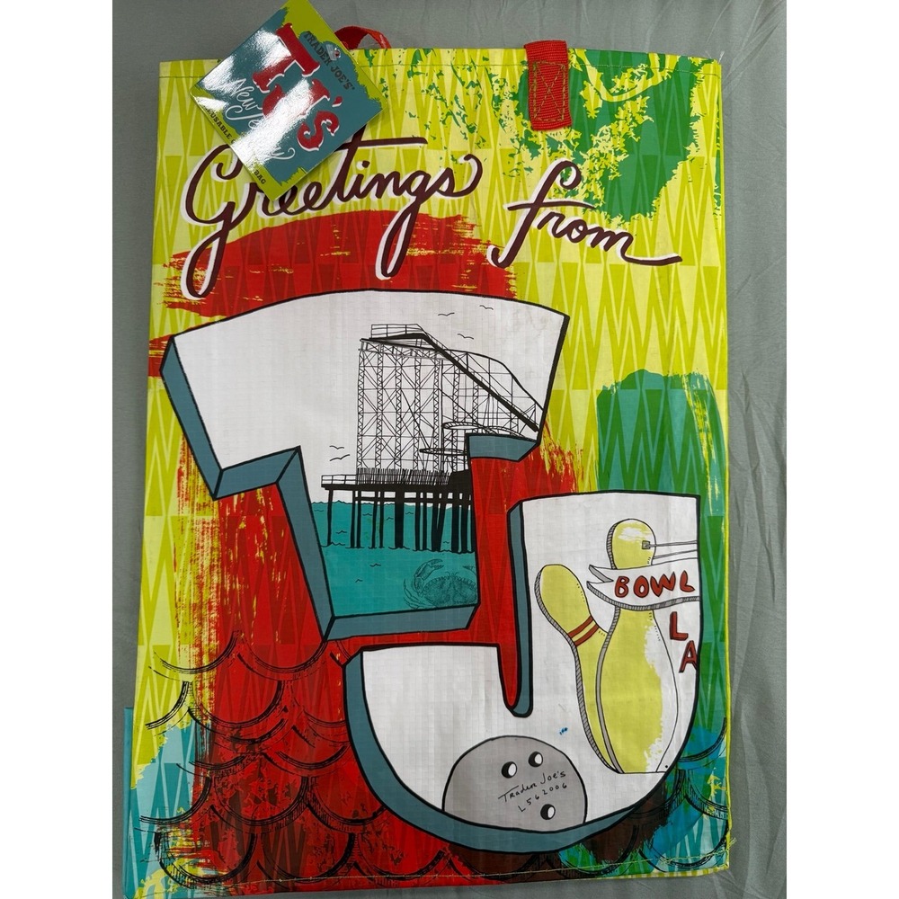 Trader Joe's New Jersey Reusable Tote Bag Boardwalk Shore Design (2024)